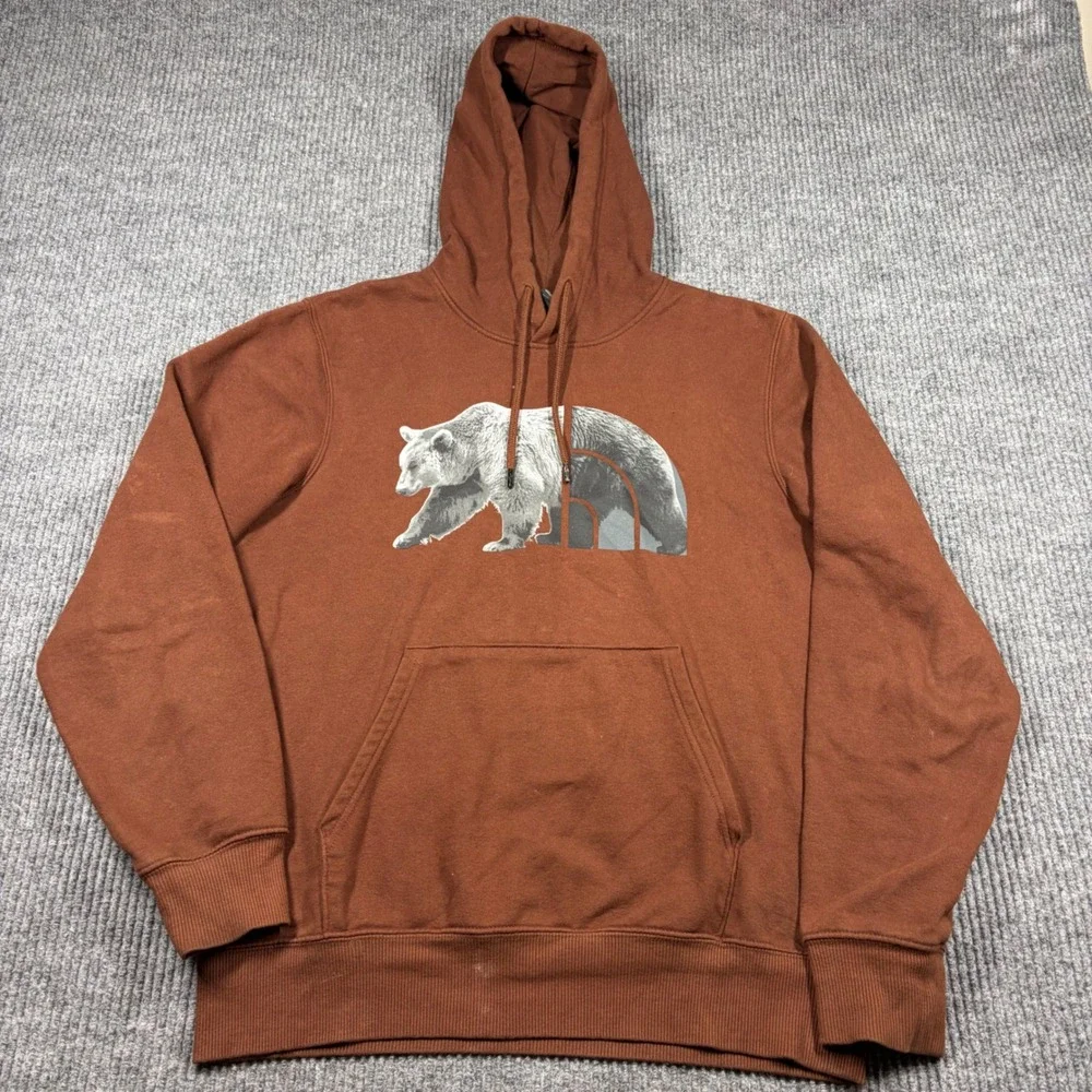 The North Face Hoodie Mens S Bear Graphic Pullover Brown  NF0A4M4M